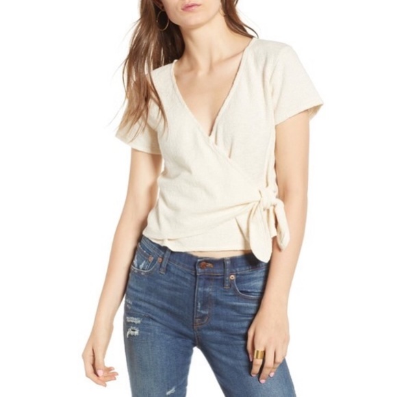 Madewell Texture & Thread Wrap Top XL XXL - Picture 1 of 5